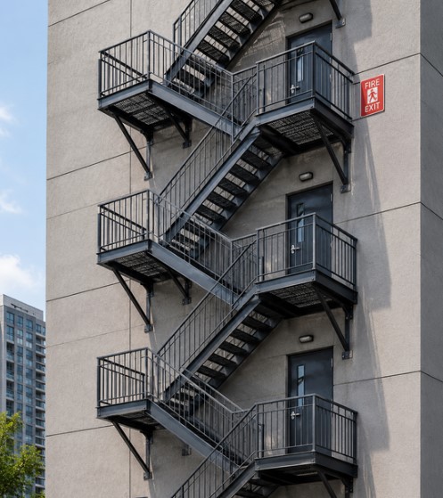 Fire escape staircases